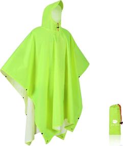 img 4 attached to Anyoo Waterproof Rain Poncho: Lightweight, Reusable Hooded Coat for Outdoor Hiking & Activities