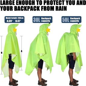 img 1 attached to Anyoo Waterproof Rain Poncho: Lightweight, Reusable Hooded Coat for Outdoor Hiking & Activities