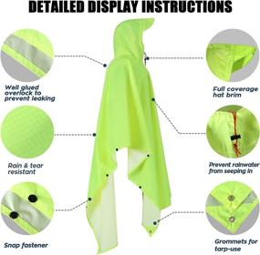 img 2 attached to Anyoo Waterproof Rain Poncho: Lightweight, Reusable Hooded Coat for Outdoor Hiking & Activities