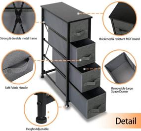 img 3 attached to 🗄️ Versatile 4 Drawer Fabric Dresser Storage Tower for Bedroom, Closet & More - Black