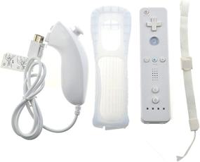 img 3 attached to 🎮 Wii Nintendo Wii Remote and Nunchuck Controllers Bundle with Silicon Case for Wii (White)