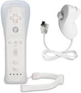 🎮 wii nintendo wii remote and nunchuck controllers bundle with silicon case for wii (white) logo