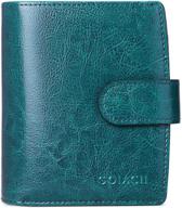 stylish rfid leather wallets for women: small bifold design with zipper pocket and card case logo