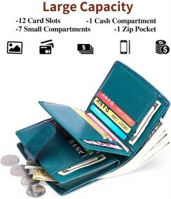 img 3 attached to Stylish RFID Leather Wallets for Women: Small Bifold Design with Zipper Pocket and Card Case
