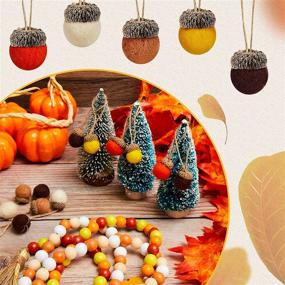 img 1 attached to 25-Piece Felt Acorn Ornaments Set with 32.8 Feet Rope - Rustic 🍂 Farmhouse Acorn Decor for Fall, Thanksgiving, Christmas Tree, Mantel, Wall - Vintage Home Decoration