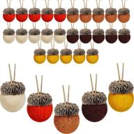 25-piece felt acorn ornaments set with 32.8 feet rope - rustic 🍂 farmhouse acorn decor for fall, thanksgiving, christmas tree, mantel, wall - vintage home decoration логотип