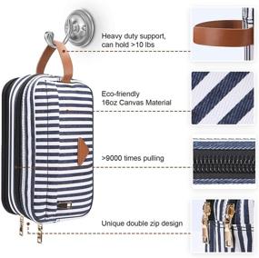 img 2 attached to Lanivas Deluxe Men's Travel Toiletry Bag: Leather & Canvas Shaving Dopp Kit - Ultimate Shower Organizer