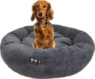 🐾 usa made reversible grey snuggle bed for dogs & cats - ultra plush comfort, machine washable, multiple sizes, durable soft fabrics logo