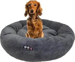 img 4 attached to 🐾 USA Made Reversible Grey Snuggle Bed for Dogs & Cats - Ultra Plush Comfort, Machine Washable, Multiple Sizes, Durable Soft Fabrics