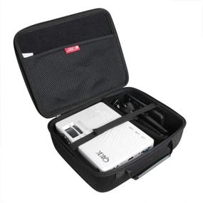 img 4 attached to 📽️ Protect and Carry Your QKK Mini Projector with Hermitshell Hard Travel Case - Ideal for 4500Lumens & [2020 Upgrade 4200Lux] Potable LCD Projectors (Includes Case, Power Cable, and Tripod)
