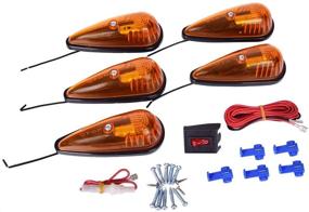 img 4 attached to 🚛 CZC AUTO 5-Pack 5.5" Amber Teardrop Cab Clearance Marker Roof Running ID Lights with ON/OFF Switch - Front & Rear Top-Mounted for Trailer, Truck, RV, Pickup, Semi, Van, Boat, Camper, Bus, Sedan