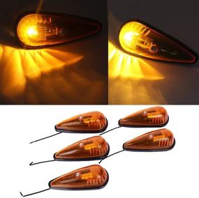 img 3 attached to 🚛 CZC AUTO 5-Pack 5.5" Amber Teardrop Cab Clearance Marker Roof Running ID Lights with ON/OFF Switch - Front & Rear Top-Mounted for Trailer, Truck, RV, Pickup, Semi, Van, Boat, Camper, Bus, Sedan
