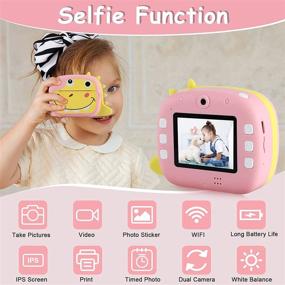 img 1 attached to 📸 Barchrons WiFi Kids Camera - 1080P Instant Print Digital Camera for Girls, Rechargeable Video Camera with APP and 32G SD Card - Perfect Gift for Children's Day, Birthdays - Suitable for 3-12 Year Old Girls and Boys (Dino Design)