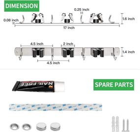 img 2 attached to 🧹 Stainless Steel Mounted Broom Holder Organizer for Superior Organization