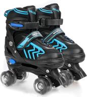 🛼 adjustable roller skates for kids, boys, men, women, and girls with 8 wheels, led lighting for indoor and outdoor, quad skates logo