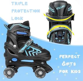 img 3 attached to 🛼 Adjustable Roller Skates for Kids, Boys, Men, Women, and Girls with 8 Wheels, LED Lighting for Indoor and Outdoor, Quad Skates