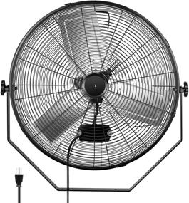 img 3 attached to Simple Deluxe 24 Inch Industrial Wall Mount Fan – High Velocity, 3 Speed Commercial Ventilation Metal Fan for Warehouse, Greenhouse, Workshop, Patio, Factory, and Basement – Black