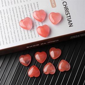 img 1 attached to ✨ Shop Amazingxy Healing Crystal Stones: 10 Pcs Chakra Reiki Pocket Worry Stone, Watermelon Red (0.99X0.99X0.47 inch)