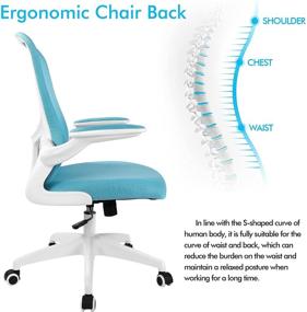 img 1 attached to 🪑 FelixKing Ergonomic Office Chair with Adjustable Height, Swivel Computer Mesh Chair - Blue