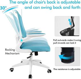 img 3 attached to 🪑 FelixKing Ergonomic Office Chair with Adjustable Height, Swivel Computer Mesh Chair - Blue