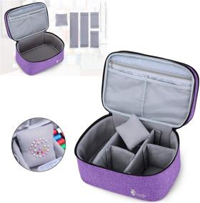 img 1 attached to Luxja Double-Layer Sewing Accessories Organizer - Large Purple Case for Needles, Thread, Scissors, Measuring Tape and Other Sewing Tools