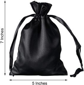 img 1 attached to Drawstring Favor Bags Black Satin