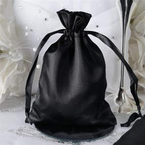 img 2 attached to Drawstring Favor Bags Black Satin