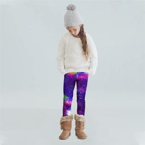 img 2 attached to 👧 Slaixiu Girls' Fleece Leggings with GP777 3P B 130 Print - Perfect for Stylish Clothing in Leggings