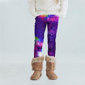 img 1 attached to 👧 Slaixiu Girls' Fleece Leggings with GP777 3P B 130 Print - Perfect for Stylish Clothing in Leggings