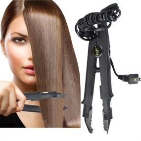 img 3 attached to 💇 niceeshop(TM) US Plug Fusion Heat Iron Connector Wand Melting Tool for Hair Extensions - Professional & Sleek Black Design