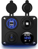 versatile nilight 4-in-1 charger socket panel with dual usb power outlet, led voltmeter, cigarette lighter, and rocker toggle switch - perfect for trucks, cars, marine boats, rvs - 2 years warranty logo