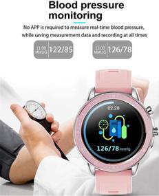 img 2 attached to ⌚ Advanced Smart Watch for Android iOS Phones: Fitness Tracker, Heart Rate Monitor, Blood Pressure, Activity Tracker, Pedometer, Blood Oxygen, Waterproof, Bluetooth, Tide, Big Face Fitness Tracker for Women Ladies