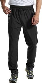 img 1 attached to 🏔️ TBMPOY Men's Outdoor Hiking Pants - Quick Dry, Lightweight, Wind & Sun Protection, Running Jogger, with Zipper Pockets