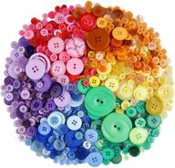 🌈 vibrant & versatile: greentime 700 pcs round resin buttons – craft, sewing, diy, kids' painting & handmade ornament buttons in mixed colors & sizes logo