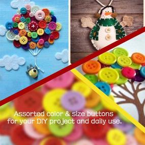 img 1 attached to 🌈 Vibrant & Versatile: Greentime 700 PCS Round Resin Buttons – Craft, Sewing, DIY, Kids' Painting & Handmade Ornament Buttons in Mixed Colors & Sizes