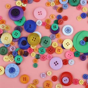 img 2 attached to 🌈 Vibrant & Versatile: Greentime 700 PCS Round Resin Buttons – Craft, Sewing, DIY, Kids' Painting & Handmade Ornament Buttons in Mixed Colors & Sizes