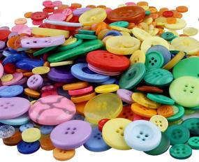 img 3 attached to 🌈 Vibrant & Versatile: Greentime 700 PCS Round Resin Buttons – Craft, Sewing, DIY, Kids' Painting & Handmade Ornament Buttons in Mixed Colors & Sizes