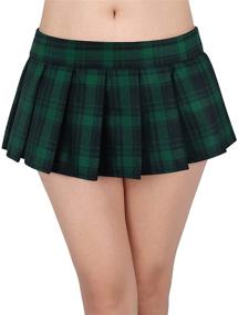 img 4 attached to 👗 HDE Ladies Plaid Schoolgirl Pleated Apparel for Women