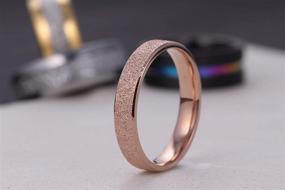 img 1 attached to 4mm Titanium Rose Gold Wedding Band Ring for Women by LOVE Beauties