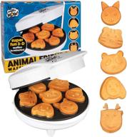 animal mini waffle maker - create 7 adorable shaped pancakes: cat, dog, reindeer & more! non-stick electric waffler - a fun gift логотип