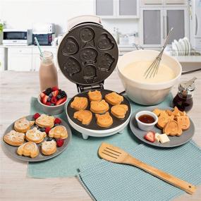 img 3 attached to Animal Mini Waffle Maker - Create 7 Adorable Shaped Pancakes: Cat, Dog, Reindeer & More! Non-Stick Electric Waffler - a Fun Gift