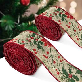 img 1 attached to 🎁 Coskaka Christmas Poinsettia Holiday Wrapping: Festive and Elegant Gift Wrap for the Holiday Season