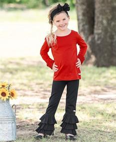 img 3 attached to 👶 Adorable RuffleButts: Stretchy Flare Pants with Ruffles for Baby and Toddler Girls