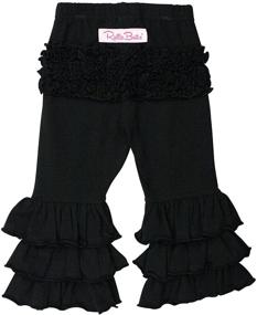 img 4 attached to 👶 Adorable RuffleButts: Stretchy Flare Pants with Ruffles for Baby and Toddler Girls