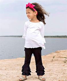 img 1 attached to 👶 Adorable RuffleButts: Stretchy Flare Pants with Ruffles for Baby and Toddler Girls