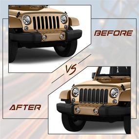 img 3 attached to 🚙 Enhance Your Jeep Wrangler: RYDONAIR Front Grill Mesh Inserts - Perfect Fit for JK JKU Rubicon Sahara 2007-2017 - ABS Clip-in Grille Guard in Sleek Matte Black - 7 Pack