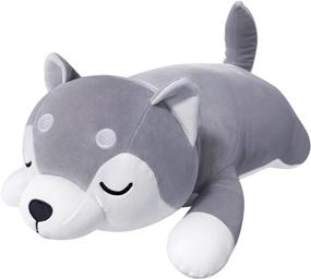 img 4 attached to 🐺 Husky Stuffed Animal Throw Pillow - Anime Body Pillow, Kawaii Plush Stuff Toy, Big Plushie Husky Pillow - Ideal Gifts for Boys and Girls - 30 Inch