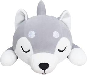 img 2 attached to 🐺 Husky Stuffed Animal Throw Pillow - Anime Body Pillow, Kawaii Plush Stuff Toy, Big Plushie Husky Pillow - Ideal Gifts for Boys and Girls - 30 Inch