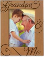 🖼️ kate posh personalized engraved natural wood picture frame for grandpa - i love you, best grandpa ever, grandparent's day, grandfather gifts, grandpa & me, father's day, christmas - vertical, 4x6 логотип