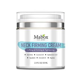 img 4 attached to 🧴 Mabox Neck Firming Cream - Anti Aging Moisturizer Lifting Cream for Neck, Double Chin Reducer, Neck Tightener and Wrinkle Cream with Hyaluronic Acid Squalane Avocado Oil | 2 Fluid Ounces